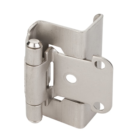 Hardware Resources 1/2" Overlay, 3/4" Frame Full Wrap Self Closing Hinge Without Screws - Satin Nickel H6541SN